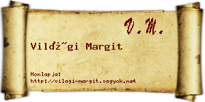 Világi Margit névjegykártya